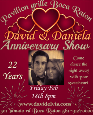 A poster for the david and daniela anniversary show.