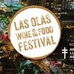 A close up of the las olas wine and food festival logo.