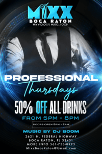 A professional thursdays event with 5 0 % off all drinks