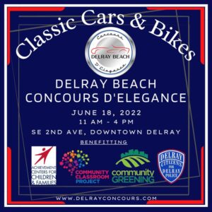 A poster for the classic cars and bikes event.