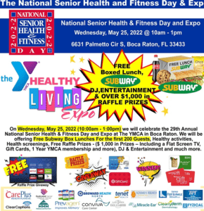 A flyer for the national senior health and fitness day.