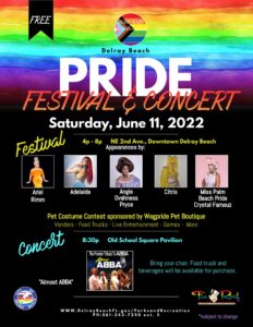 A poster for the pride festival and concert.