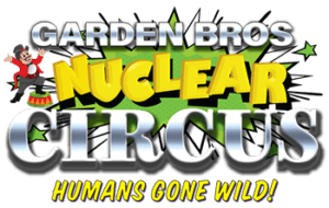 A logo for the garden bros nuclear circus.