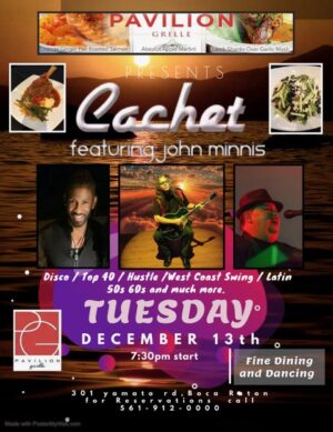 A poster for the cochet show with pictures of john minnis and some people.