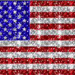 A flag of the united states made up of many stars.