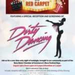 A poster for dirty dancing with the red carpet.