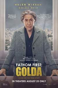 A poster of the movie, " fathom first : golda."