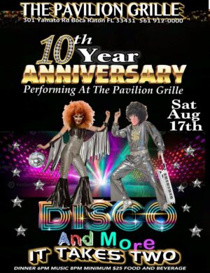 A poster for the 1 0 th anniversary of disco and more.